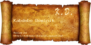 Kabdebo Dominik névjegykártya